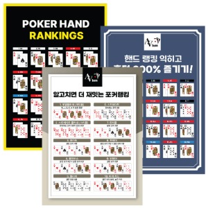 AAHM 홀덤펍 족보 벽메뉴판 포커 대형 안내판 카지